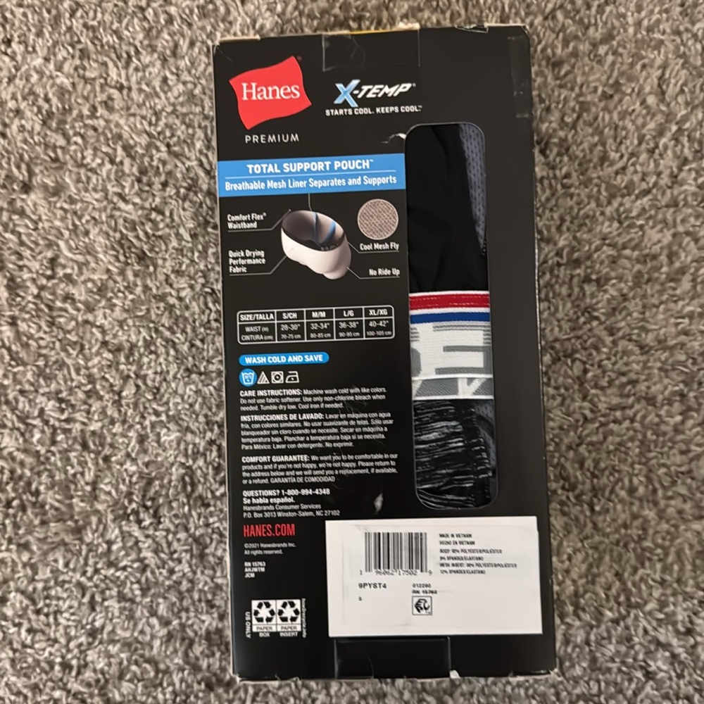 Hanes Premium X-Temp Trunks (Boxer Briefs) Sizes Small & X-Large - Picture 2 of 5